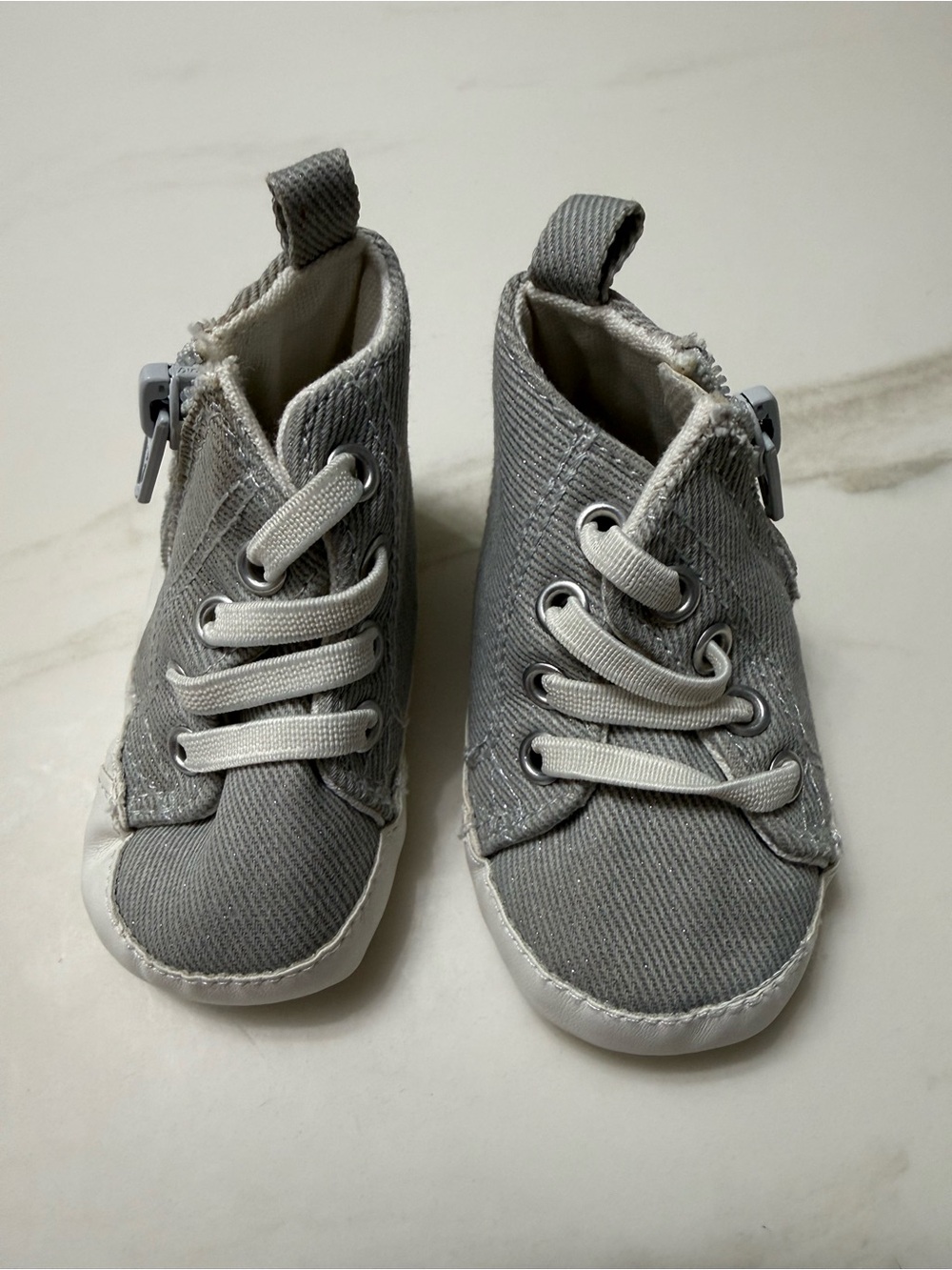 Old Navy Gray Canvas High-Top Baby Sneakers
